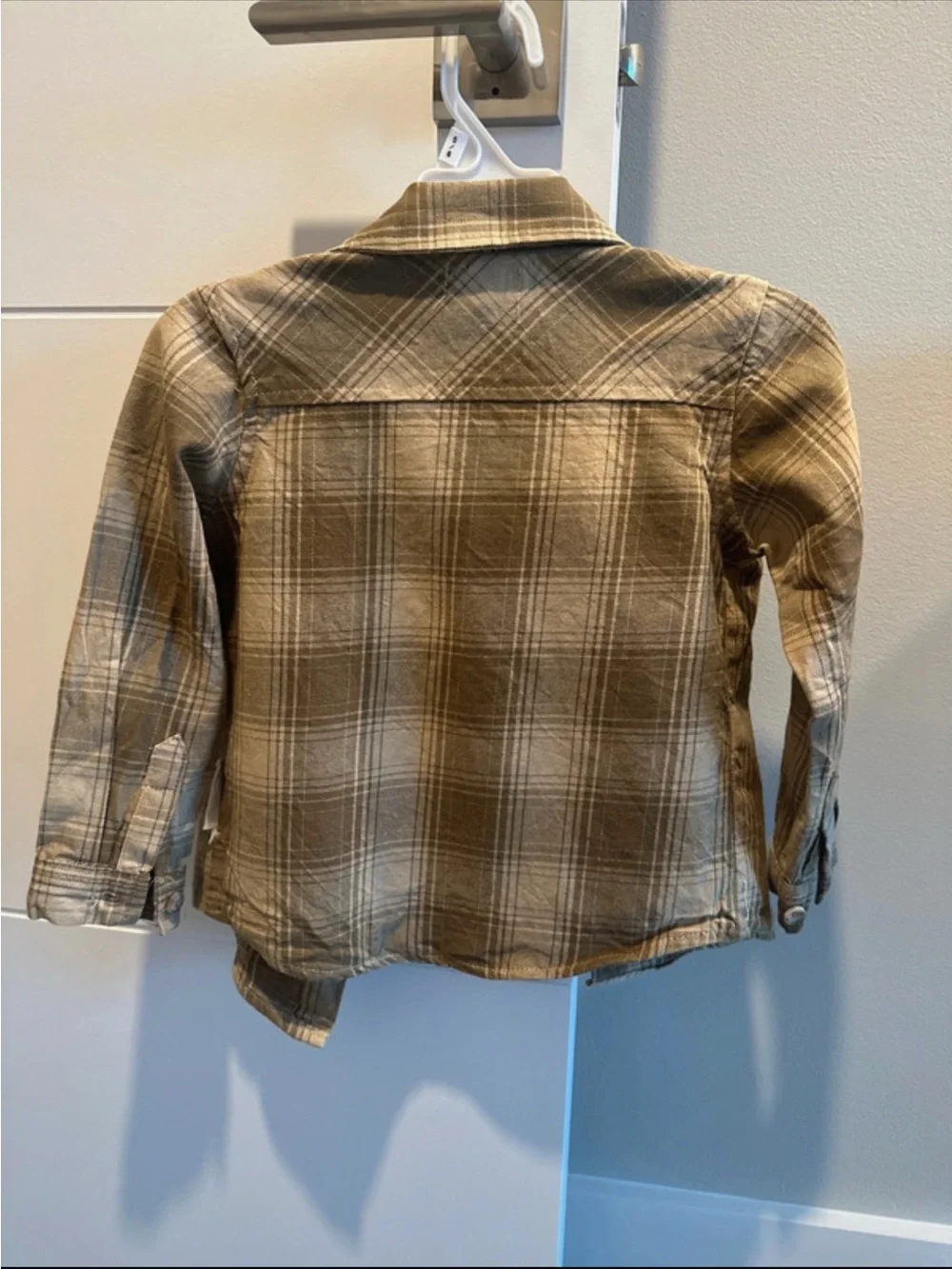 Tahari Boys' Tan and Brown Plaid Button-Down Shirt